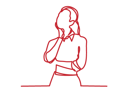 Thoughtful Woman Single Line Drawing